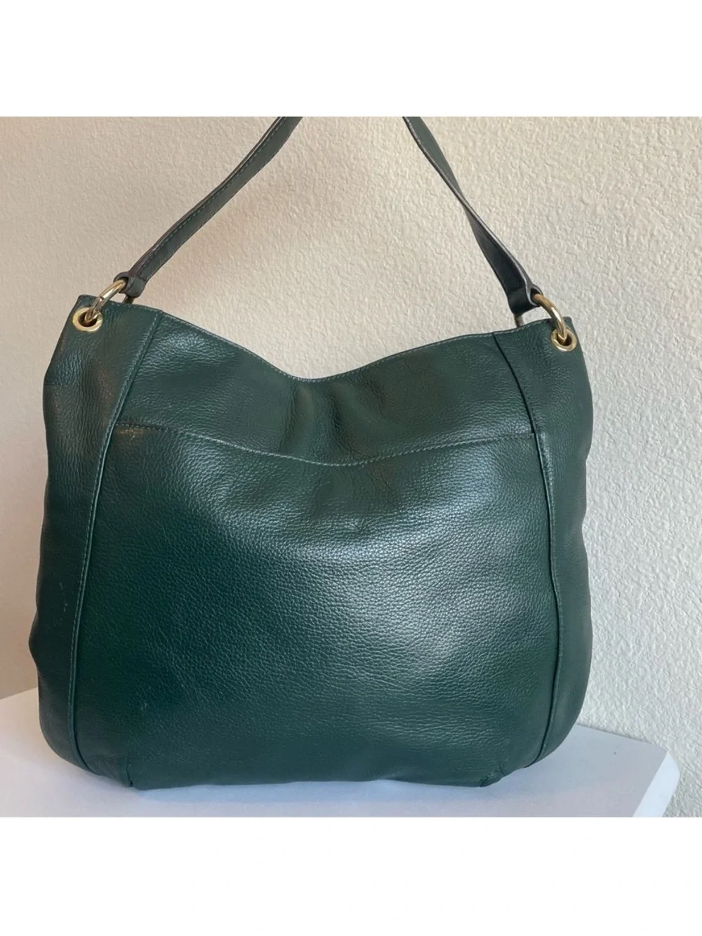 Michael Kors Green Leather Fulton Bedford Shoulder Bag Jet Set Selma